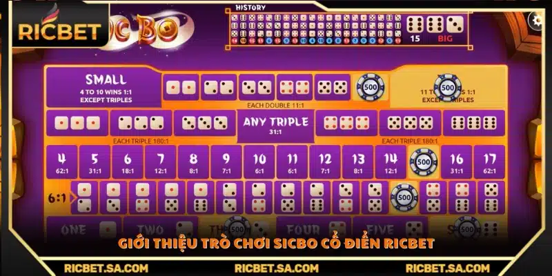 Giới thiệu chi tiết game Sicbo cổ điển Ricbet